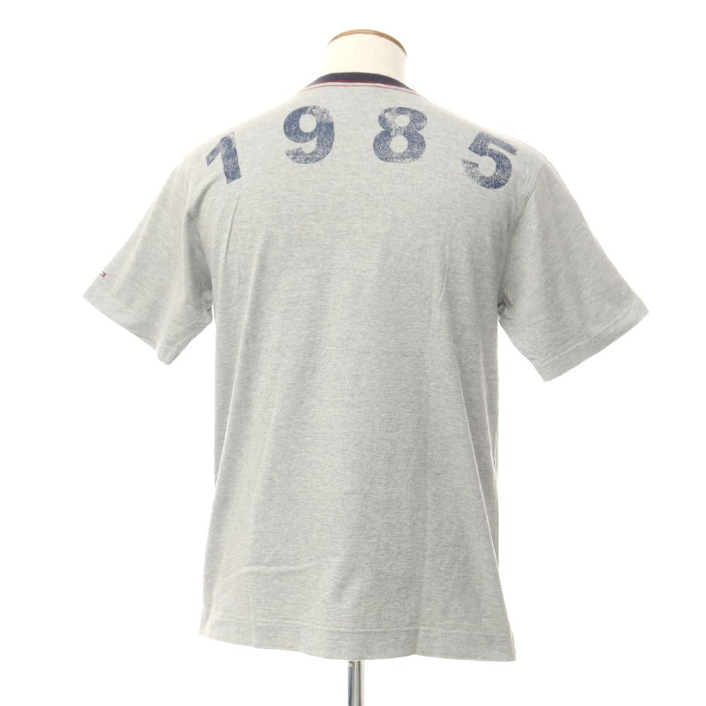 [Used] Tommy Hilfiger Cotton Crew Neck Short Sleeve T-Shirt Gray x Navy [M] [Condition Rank C] [Men&