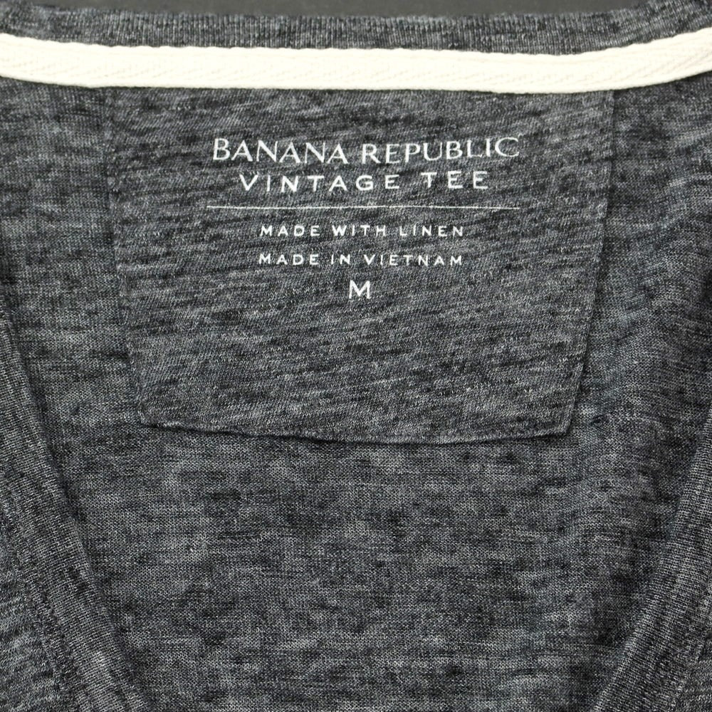 [Used] Banana Republic Polyester Cotton V-neck Short Sleeve T-shirt Dark Gray [M] [Condition Rank B] [Men&