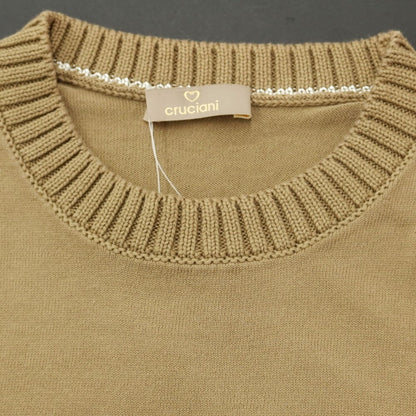 [Used] CRUCIANI Cotton Crew Neck Pullover Knit Dark Beige [44] [Condition Rank B] [Men&