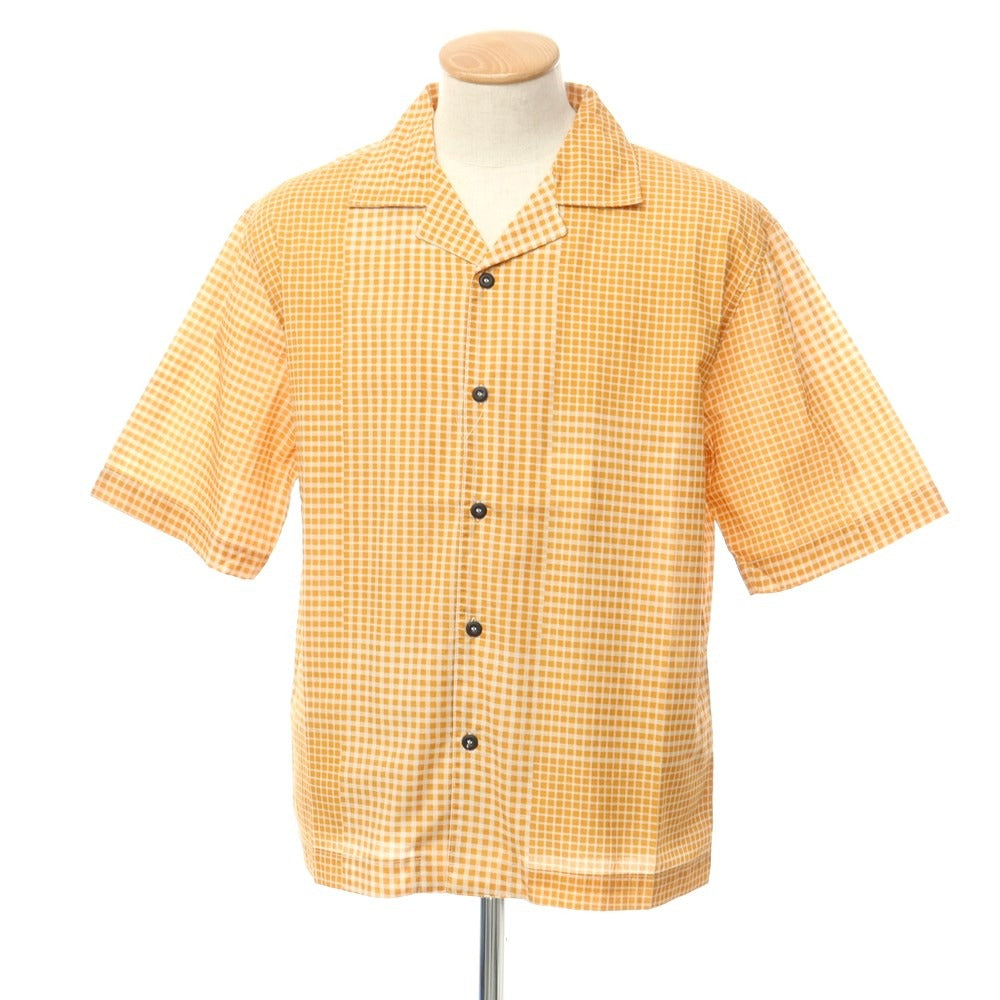 【新品】マドソン MADSON コットン チェック オープンカラー 半袖シャツ オレンジ【サイズS】【ORG】【S/S】【状態ランクN】【メンズ】【759786】