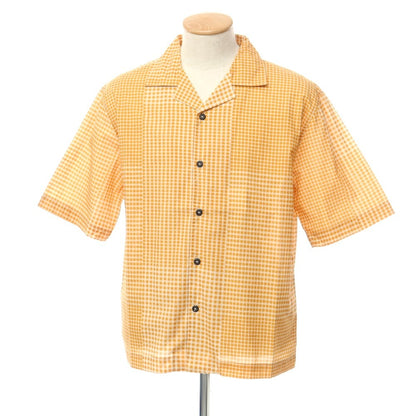 【新品】マドソン MADSON コットン チェック オープンカラー 半袖シャツ オレンジ【サイズS】【ORG】【S/S】【状態ランクN】【メンズ】【759786】