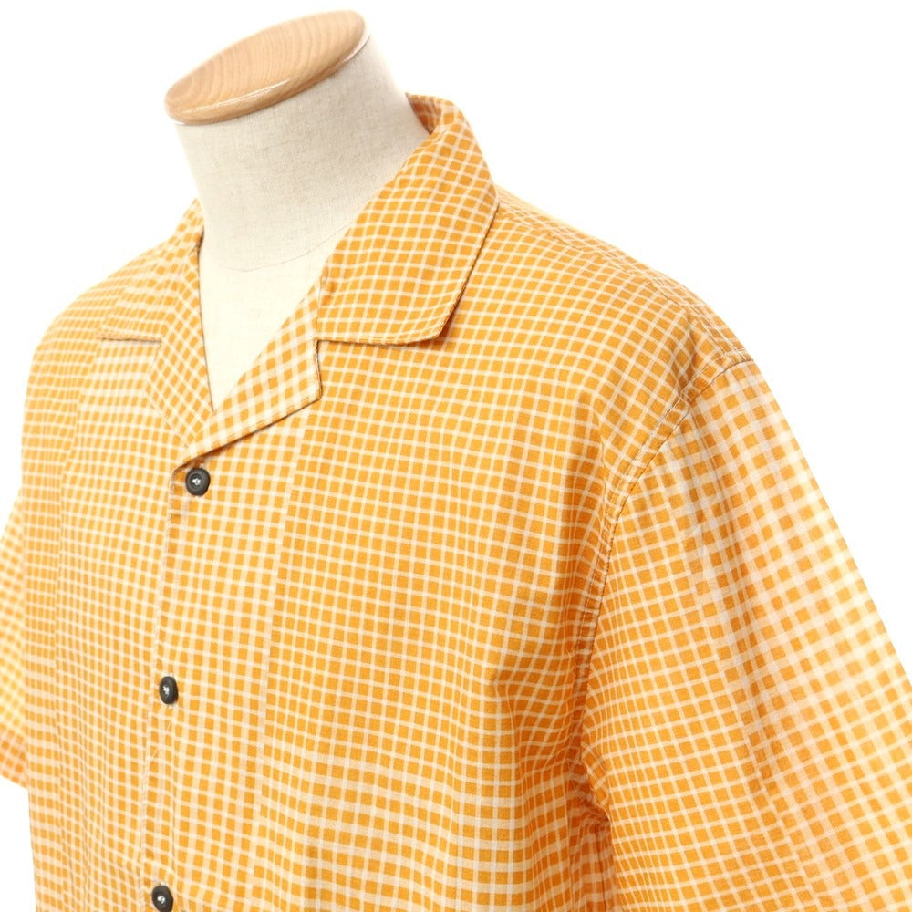 【新品】マドソン MADSON コットン チェック オープンカラー 半袖シャツ オレンジ【サイズS】【ORG】【S/S】【状態ランクN】【メンズ】【759786】
