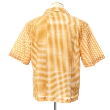 【新品】マドソン MADSON コットン チェック オープンカラー 半袖シャツ オレンジ【サイズS】【ORG】【S/S】【状態ランクN】【メンズ】【759786】