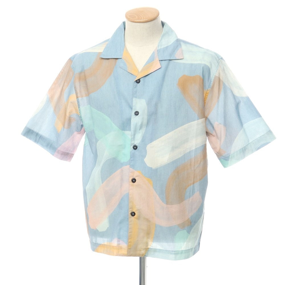 【新品】マドソン MADSON コットン 総柄 オープンカラー 半袖シャツ ブルー【サイズS】【BLU】【S/S】【状態ランクN】【メンズ】【759786】