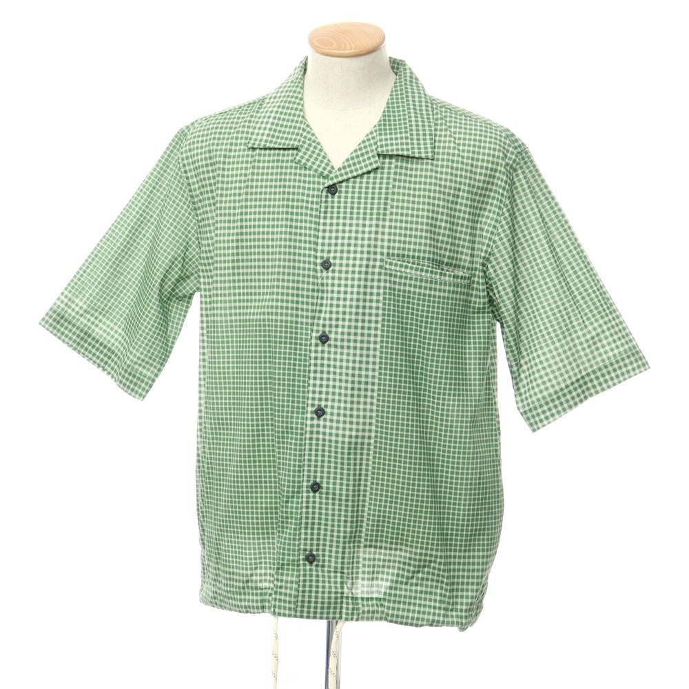 【新品】マドソン MADSON コットン チェック オープンカラー 半袖シャツ グリーンxホワイト【サイズS】【GRN】【S/S】【状態ランクN】【メンズ】【759786】