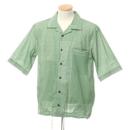 【新品】マドソン MADSON コットン チェック オープンカラー 半袖シャツ グリーンxホワイト【サイズS】【GRN】【S/S】【状態ランクN】【メンズ】【759786】