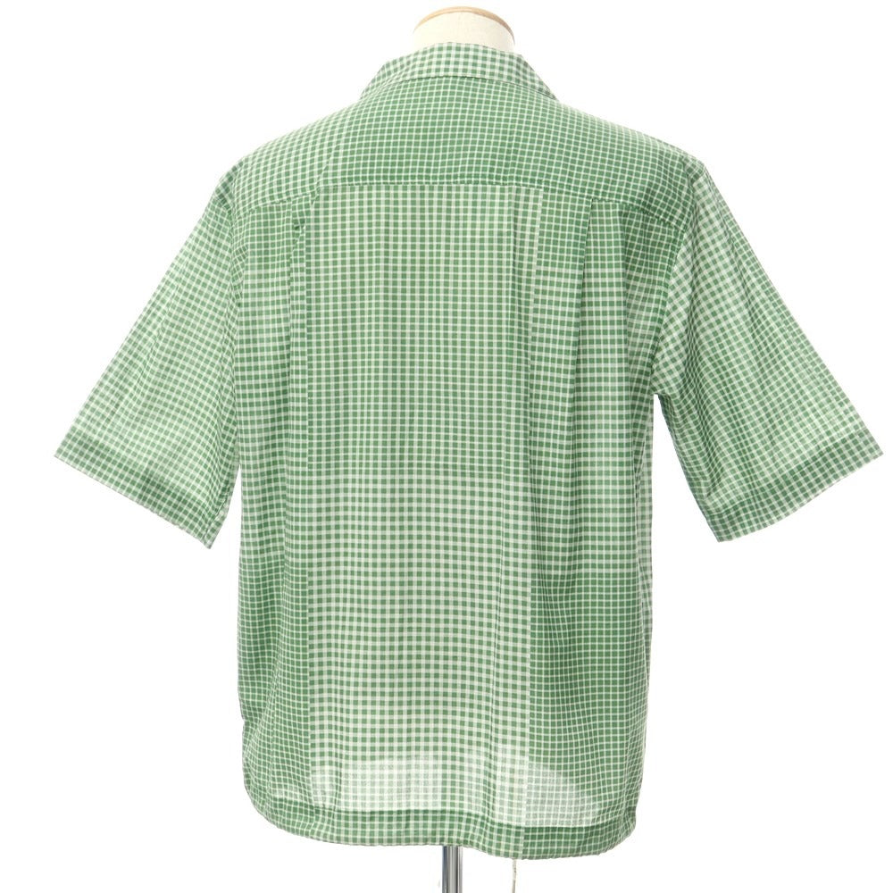 【新品】マドソン MADSON コットン チェック オープンカラー 半袖シャツ グリーンxホワイト【サイズS】【GRN】【S/S】【状態ランクN】【メンズ】【759786】