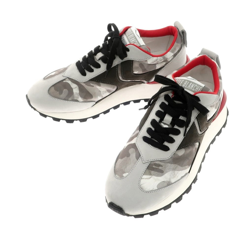 [New Outlet] VOILE BLANCHE QWARK MAN Sneakers Gray x Dark Khaki x Red [42] [Condition Rank N-] [Men&