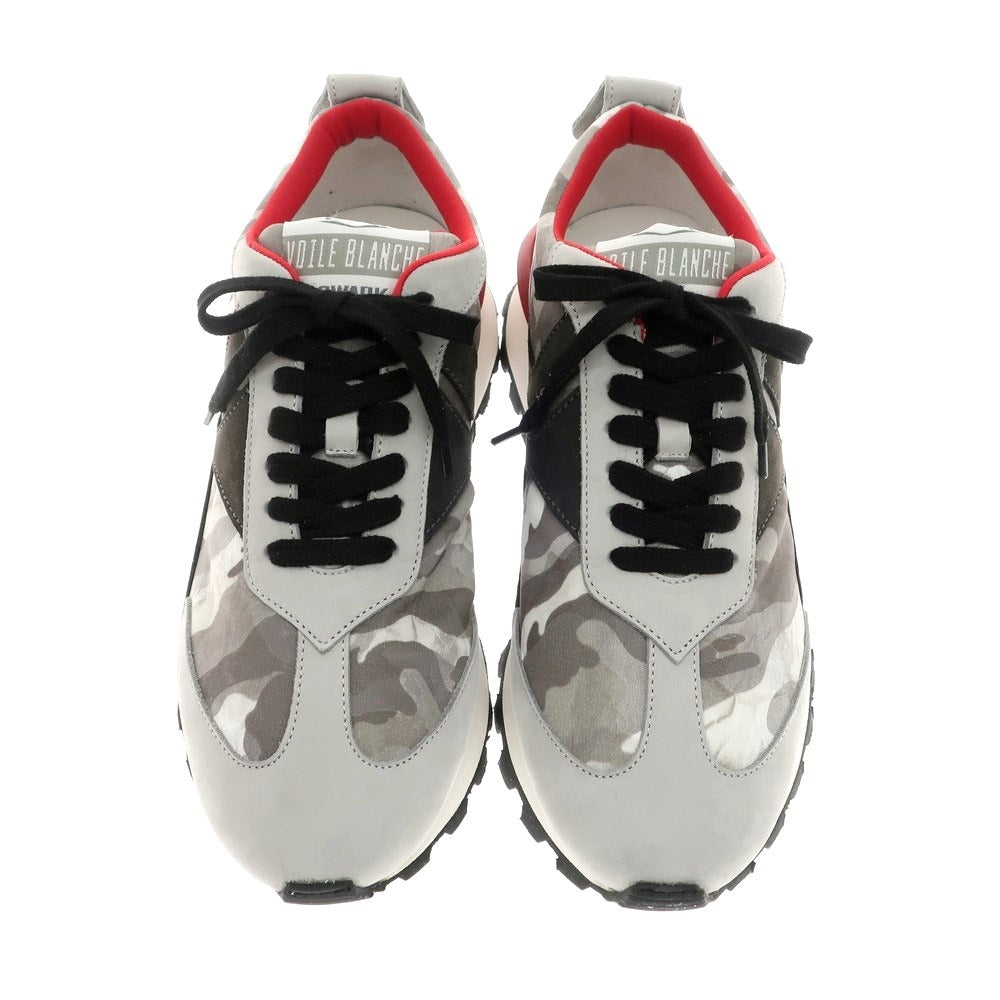 [New Outlet] VOILE BLANCHE QWARK MAN Sneakers Gray x Dark Khaki x Red [42] [Condition Rank N-] [Men&