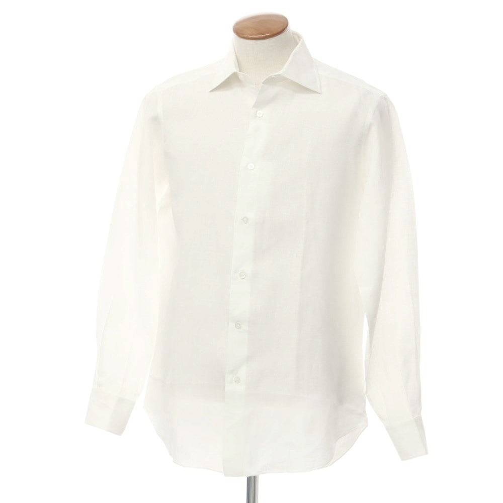 【中古】フライ FRAY リネン ワイドカラー ドレスシャツ ホワイト【 40 】【 状態ランクB 】【 メンズ 】