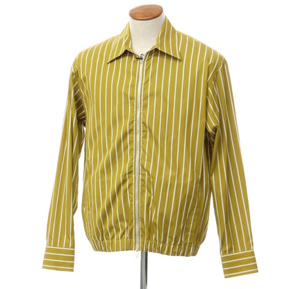 [New Outlet] PT TORINO Cotton Striped Blouson Swing Top Mustard x White [38] [Condition Rank N-] [Men&