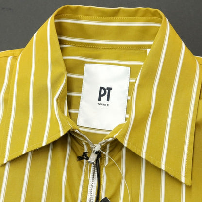 [New Outlet] PT TORINO Cotton Striped Blouson Swing Top Mustard x White [38] [Condition Rank N-] [Men&