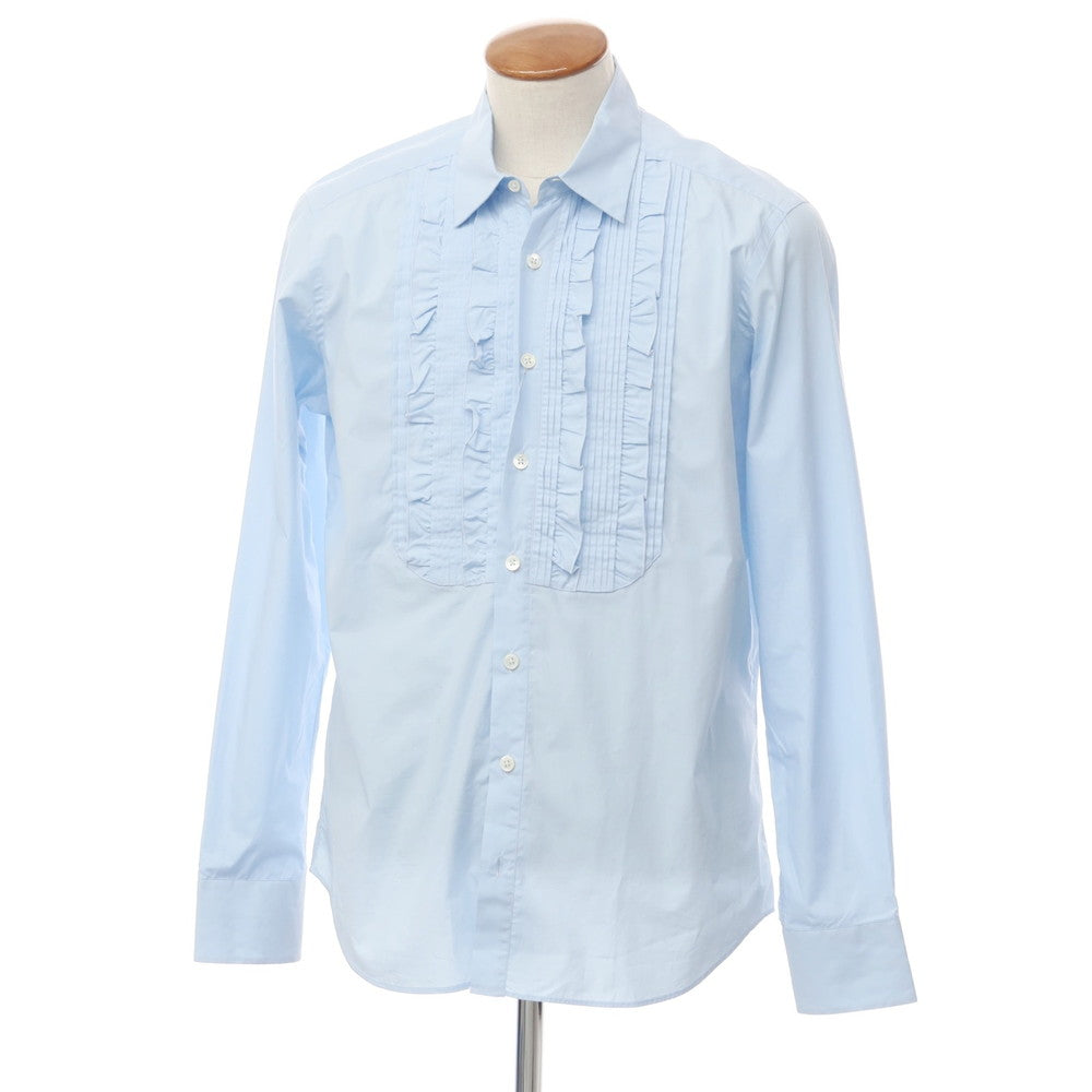 [Used] PT TORINO Cotton Ruffle Busam Shirt Light Blue [40] [Condition Rank D] [Men&