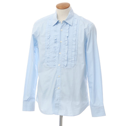 [Used] PT TORINO Cotton Ruffle Busam Shirt Light Blue [40] [Condition Rank D] [Men&