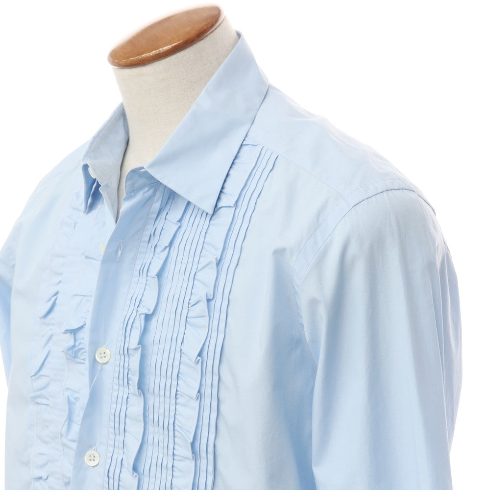 [Used] PT TORINO Cotton Ruffle Busam Shirt Light Blue [40] [Condition Rank D] [Men&