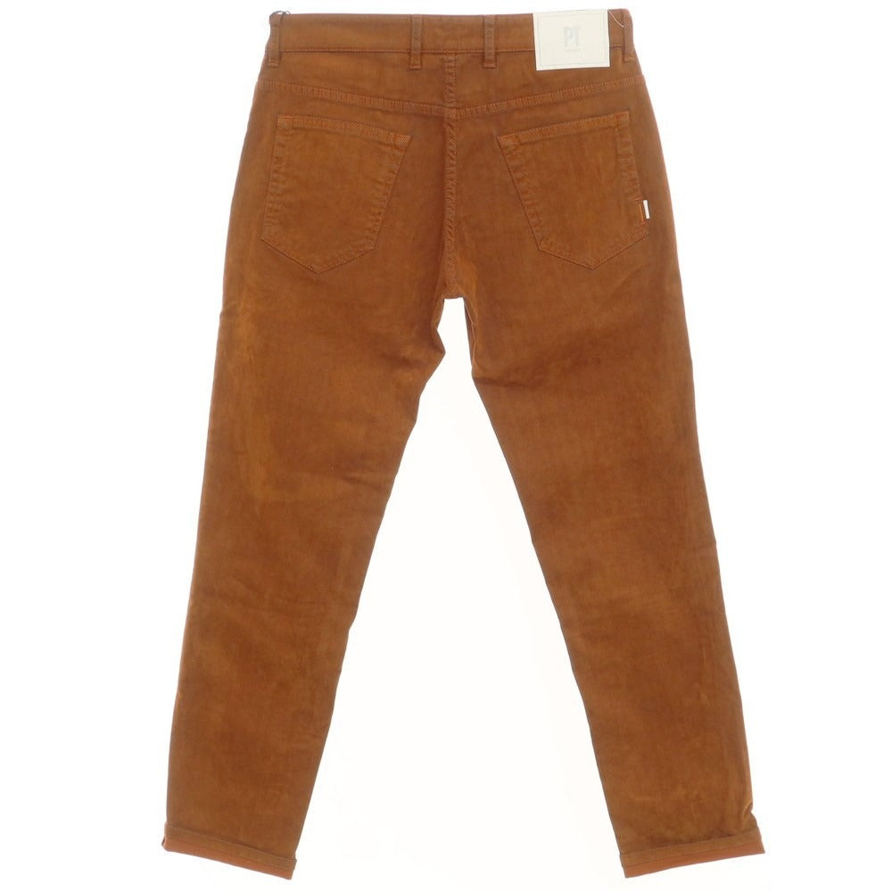 [New] PT TORINO DENIM INDIE Herringbone Woven Stretch Cotton 5 Pocket Pants Orange Brown [32] [Condition Rank N] [Men&