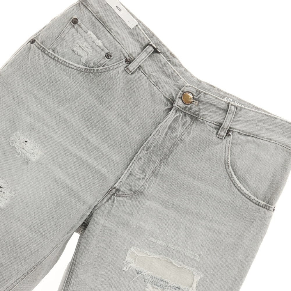 [New] PT TORINO DENIM REBEL Repaired &amp;amp; Distressed Denim Pants Jeans Light Gray [32] [Condition Rank N] [Men&