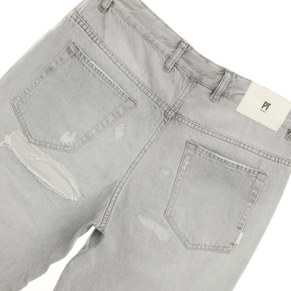 [New] PT TORINO DENIM REBEL Repaired &amp;amp; Distressed Denim Pants Jeans Light Gray [32] [Condition Rank N] [Men&