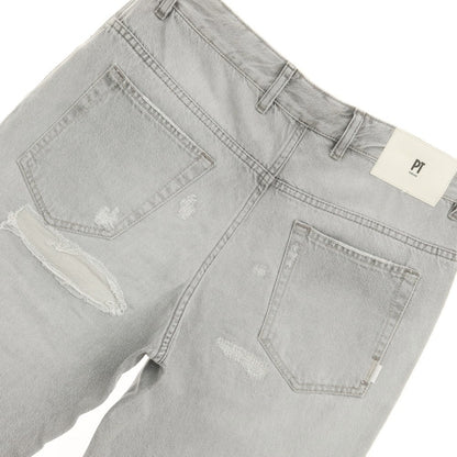 [New] PT TORINO DENIM REBEL Repaired &amp;amp; Distressed Denim Pants Jeans Light Gray [32] [Condition Rank N] [Men&