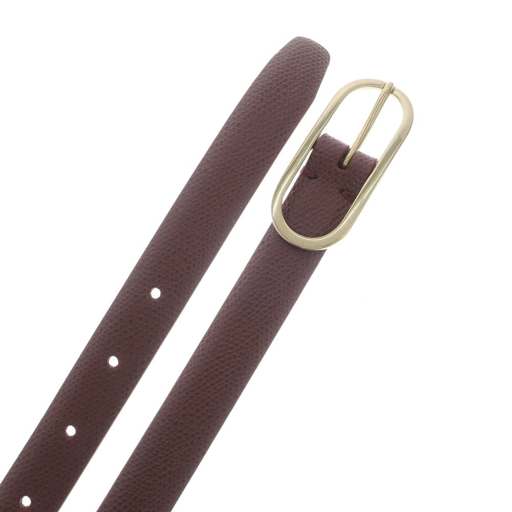 [New] PT TORINO Embossed Leather Narrow Belt Bordeaux [95/110] [Condition Rank N] [Men&