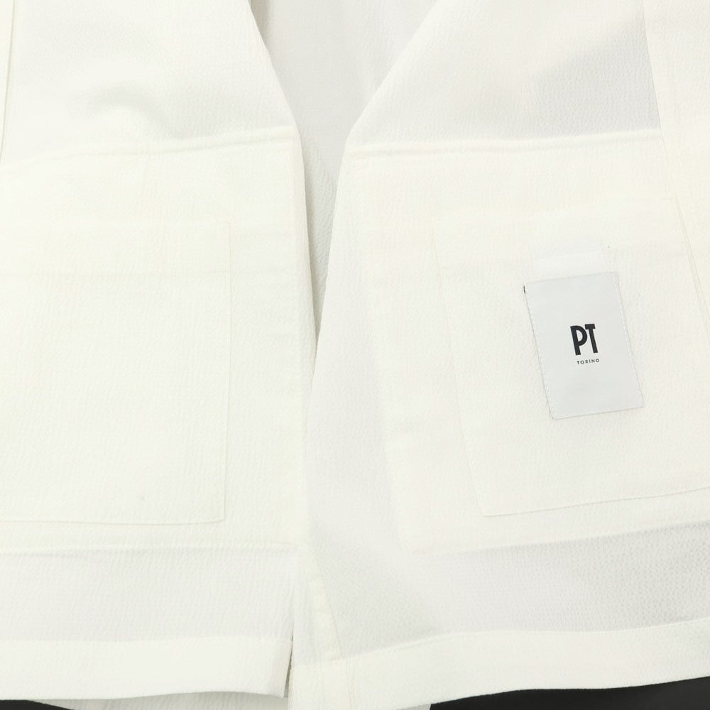 [New] PT TORINO Cotton Cellulose Seersucker Work Jacket White [48] [Condition Rank N] [Men&