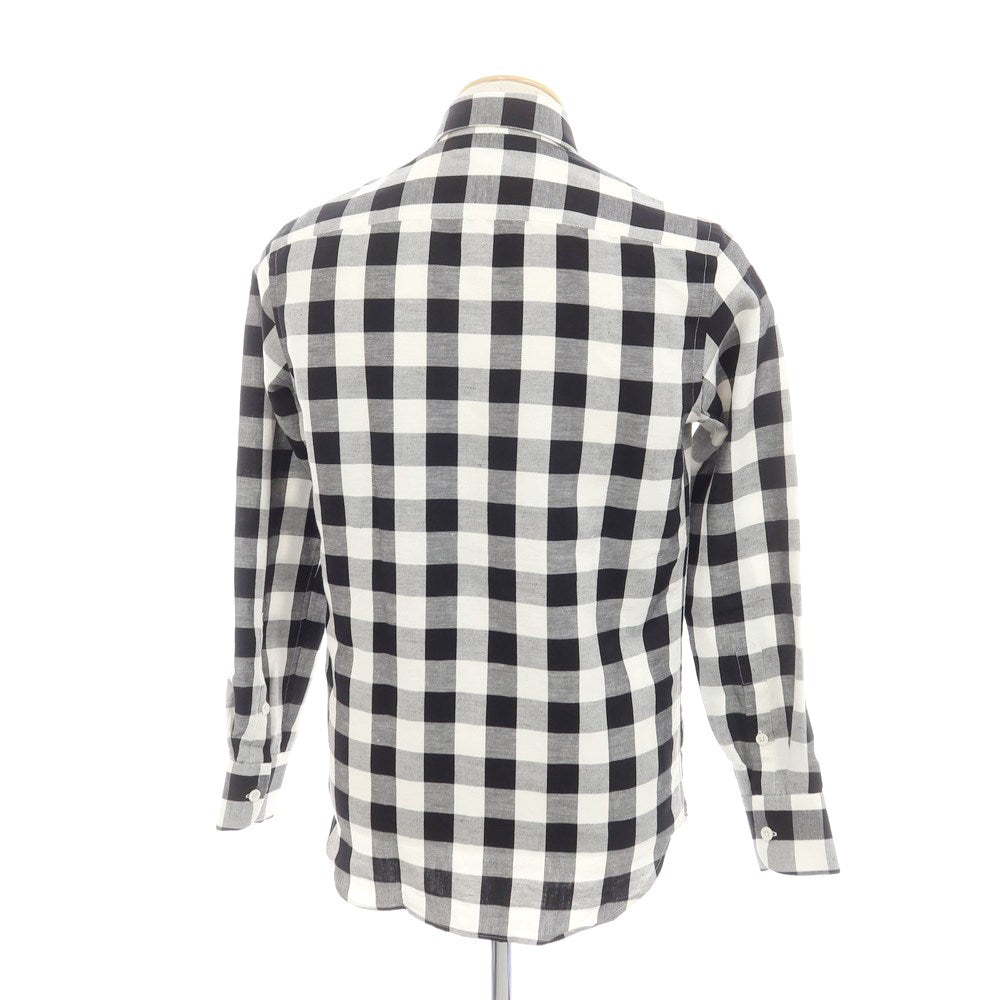 [New] PT TORINO Cotton Check Busam Casual Shirt Black x White [37] [Condition Rank N] [Men&