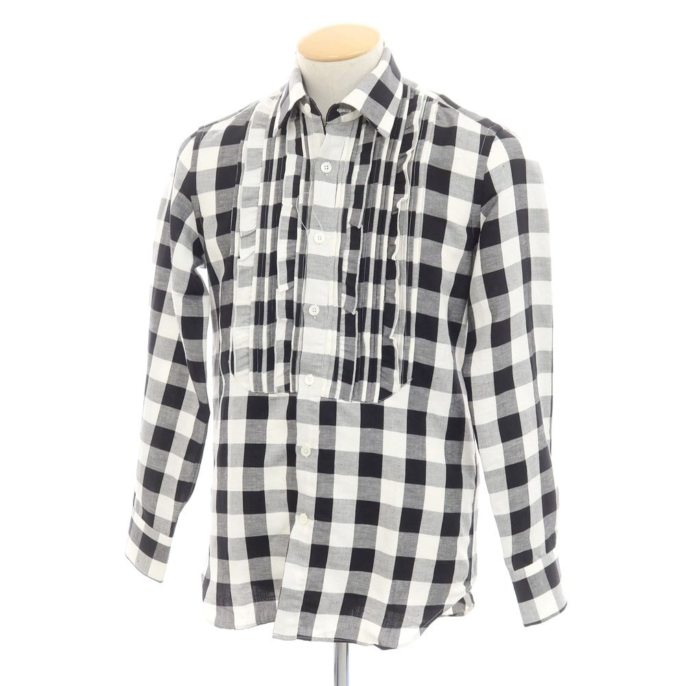 [New] PT TORINO Cotton Check Busam Casual Shirt Black x White [Size 38] [BLK] [S/S/A/W] [Condition Rank N] [Men&