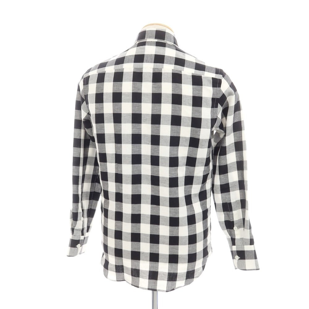 [New] PT TORINO Cotton Check Busam Casual Shirt Black x White [Size 38] [BLK] [S/S/A/W] [Condition Rank N] [Men&