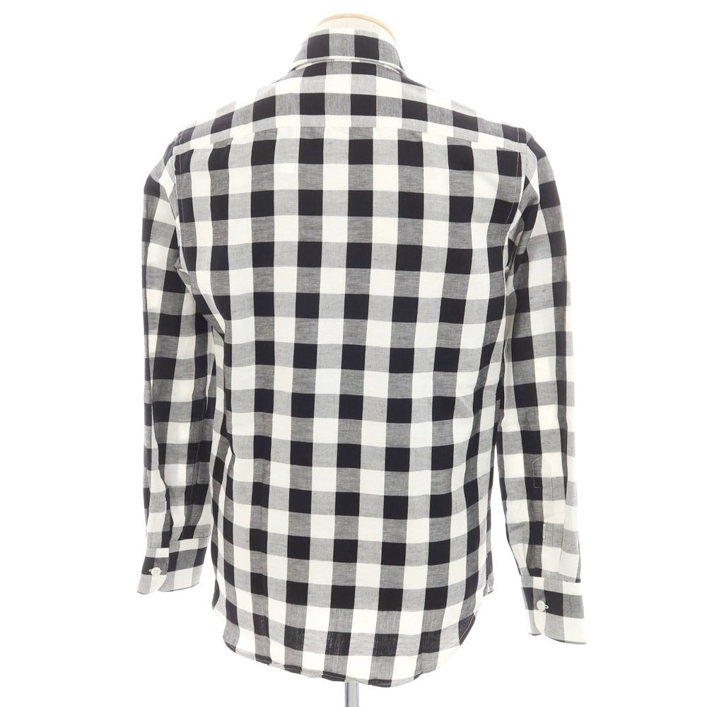 [New] PT TORINO Cotton Check Busam Casual Shirt Black x White [Size 38] [BLK] [S/S/A/W] [Condition Rank N] [Men&