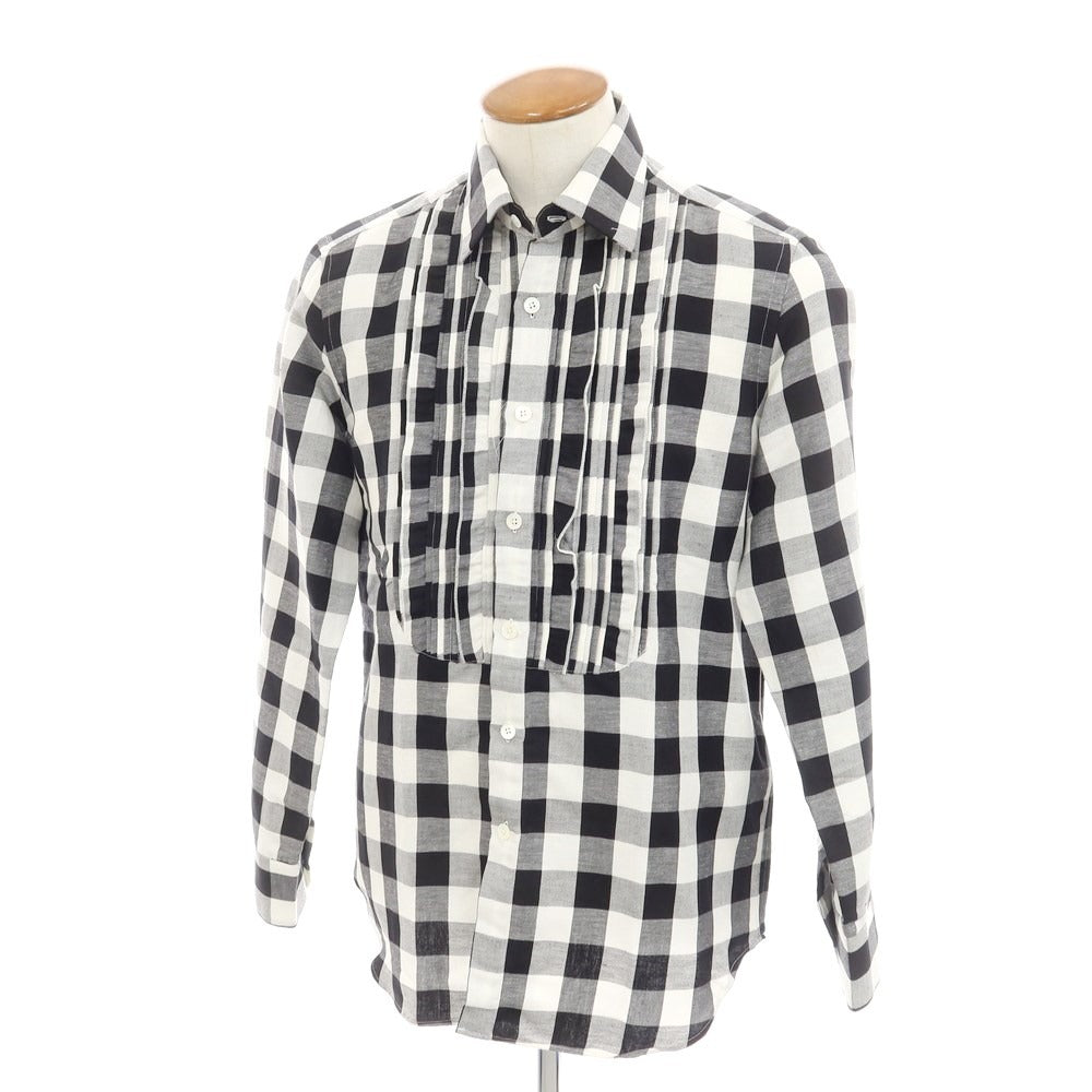 [New] PT TORINO Cotton Check Busam Casual Shirt Black x White [Size 39] [BLK] [S/S/A/W] [Condition Rank N] [Men&