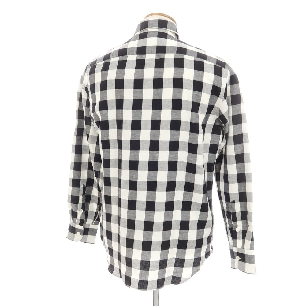 [New] PT TORINO Cotton Check Busam Casual Shirt Black x White [Size 39] [BLK] [S/S/A/W] [Condition Rank N] [Men&
