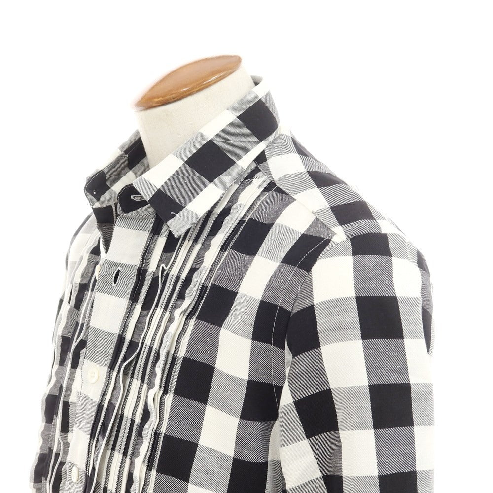 [New] PT TORINO Cotton Check Busam Casual Shirt Black x White [Size 39] [BLK] [S/S/A/W] [Condition Rank N] [Men&