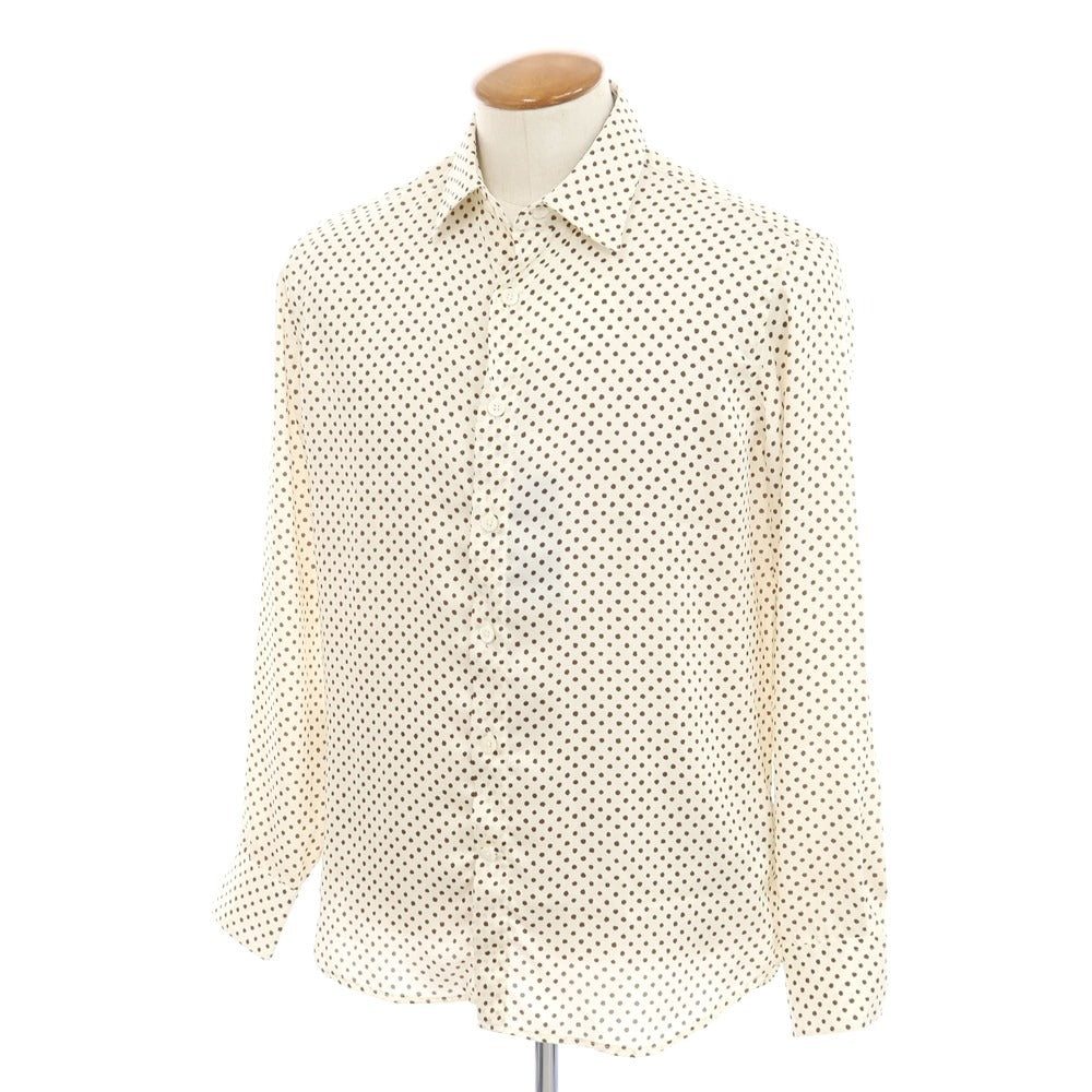 [New] PT TORINO Polyester Polka Dot Casual Shirt Off White x Dark Brown [Size 39] [WHT] [S/S/A/W] [Condition Rank N] [Men&