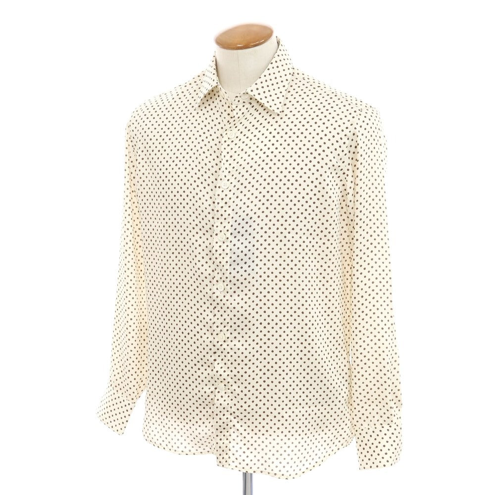 [New] PT TORINO polyester polka dot casual shirt, off-white x dark brown [size 39] [WHT] [S/S/A/W] [Condition rank N] [Men&