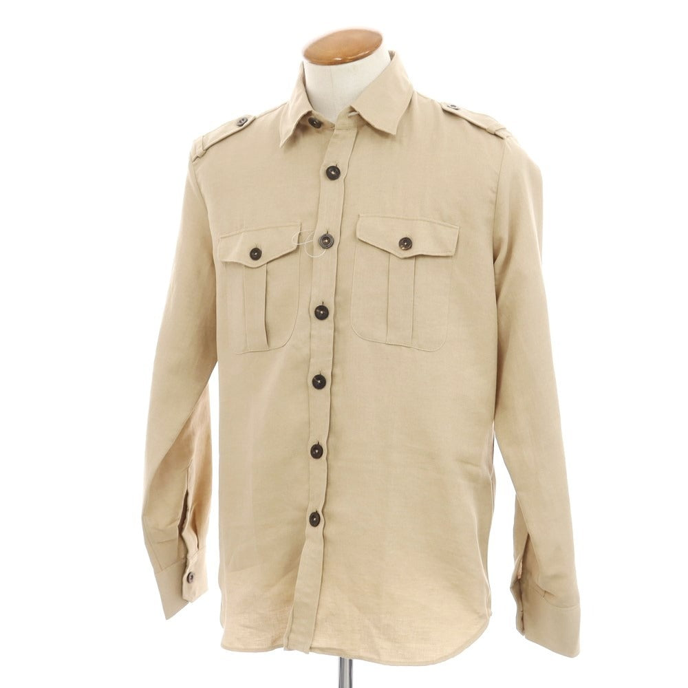 [New] PT TORINO Linen Safari Casual Shirt Beige [Size 40] [BEI] [S/S/A/W] [Condition Rank N] [Men&