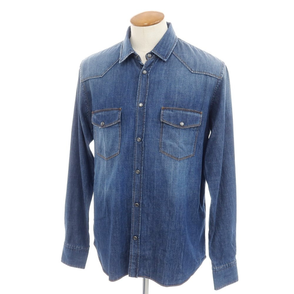 [New] PT TORINO Denim Western Casual Shirt Light Navy [Size 39] [NVY] [S/S/A/W] [Condition Rank N] [Men&