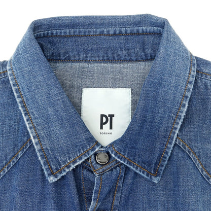 [New] PT TORINO Denim Western Casual Shirt Light Navy [Size 39] [NVY] [S/S/A/W] [Condition Rank N] [Men&