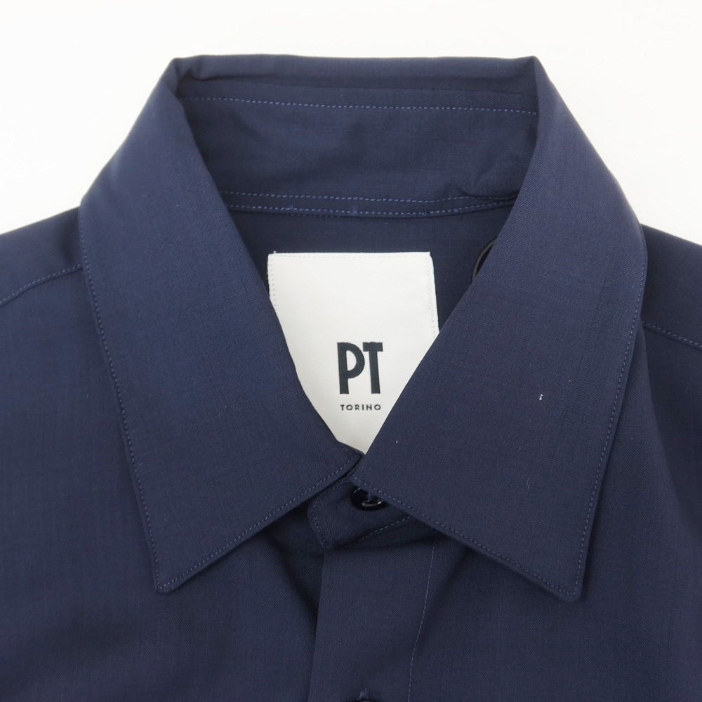 [New] PT TORINO Wool Casual Shirt Dark Navy [Size 37] [NVY] [S/S/A/W] [Condition Rank N] [Men&