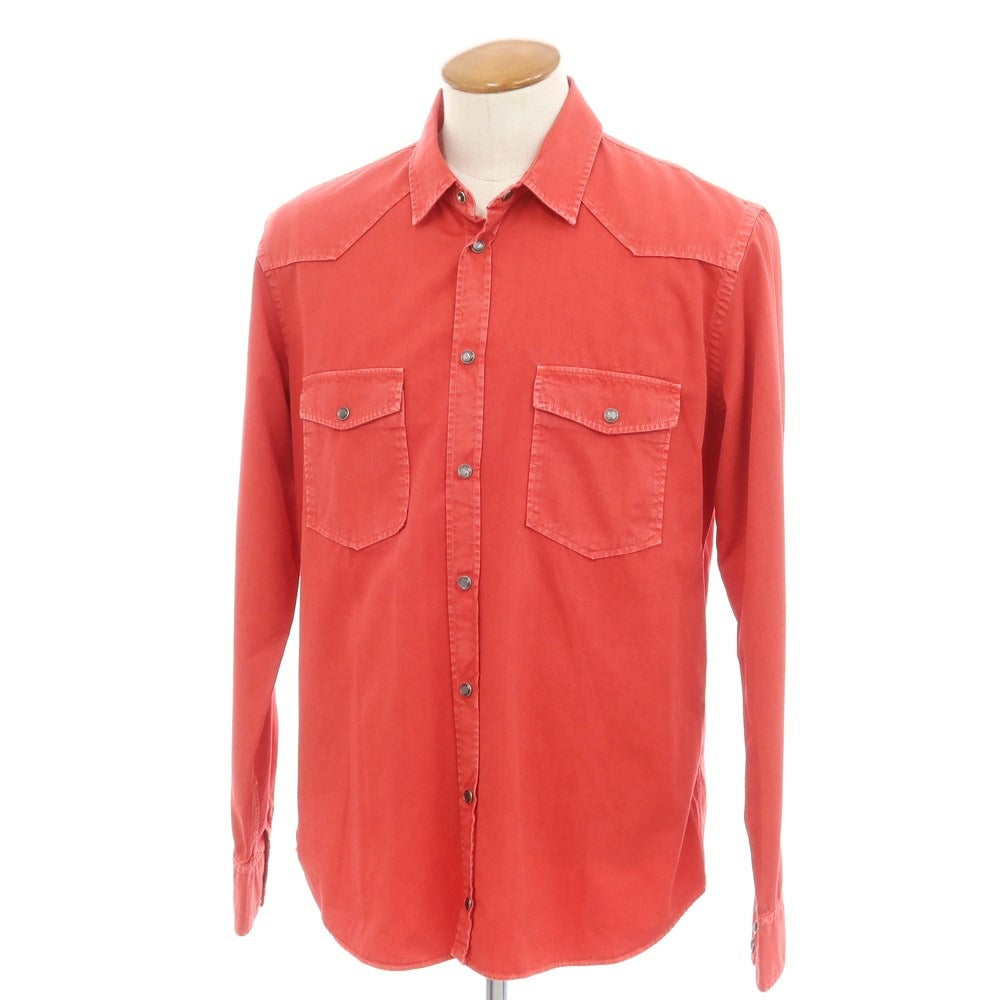 [New Outlet] PT TORINO Cotton Western Casual Shirt Red [Size 40] [RED] [S/S/A/W] [Condition Rank N-] [Men&