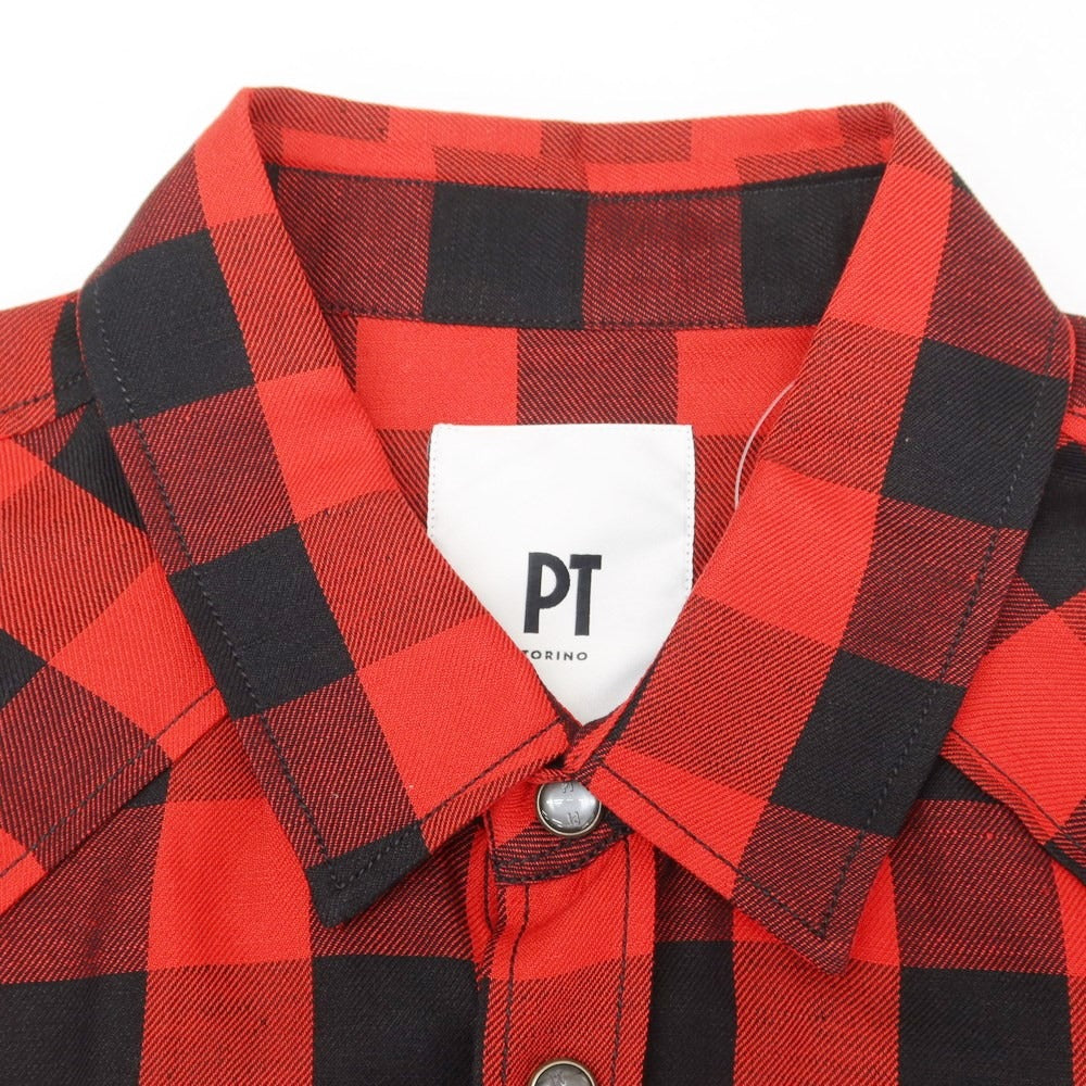 [New] PT TORINO Cotton Linen Western Casual Shirt Red [Size 40] [RED] [S/S/A/W] [Condition Rank N] [Men&