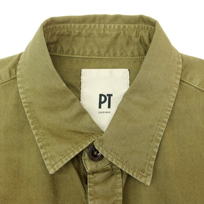 [New Outlet] PT TORINO Cotton Safari Casual Shirt Olive [Size 40] [GRN] [S/S/A/W] [Condition Rank N-] [Men&