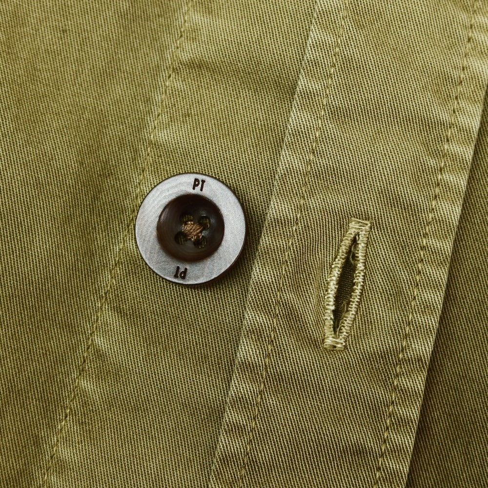 [New Outlet] PT TORINO Cotton Safari Casual Shirt Olive [Size 40] [GRN] [S/S/A/W] [Condition Rank N-] [Men&