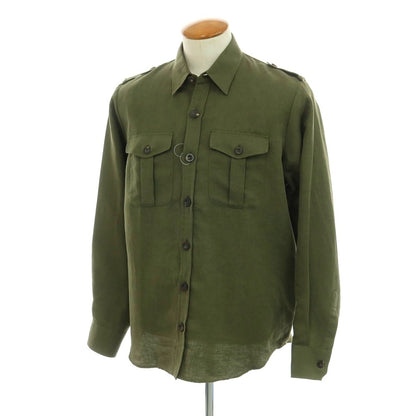 [New] PT TORINO Cotton Linen Safari Casual Shirt Olive [Size 40] [GRN] [S/S/A/W] [Condition Rank N] [Men&