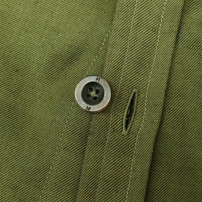 [New] PT TORINO Cotton Linen Safari Casual Shirt Olive [Size 40] [GRN] [S/S/A/W] [Condition Rank N] [Men&