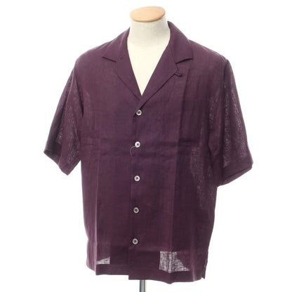 [New] PT TORINO Linen Open Collar Short Sleeve Shirt Dark Purple [Size 38] [PUP] [S/S] [Condition Rank N] [Men&