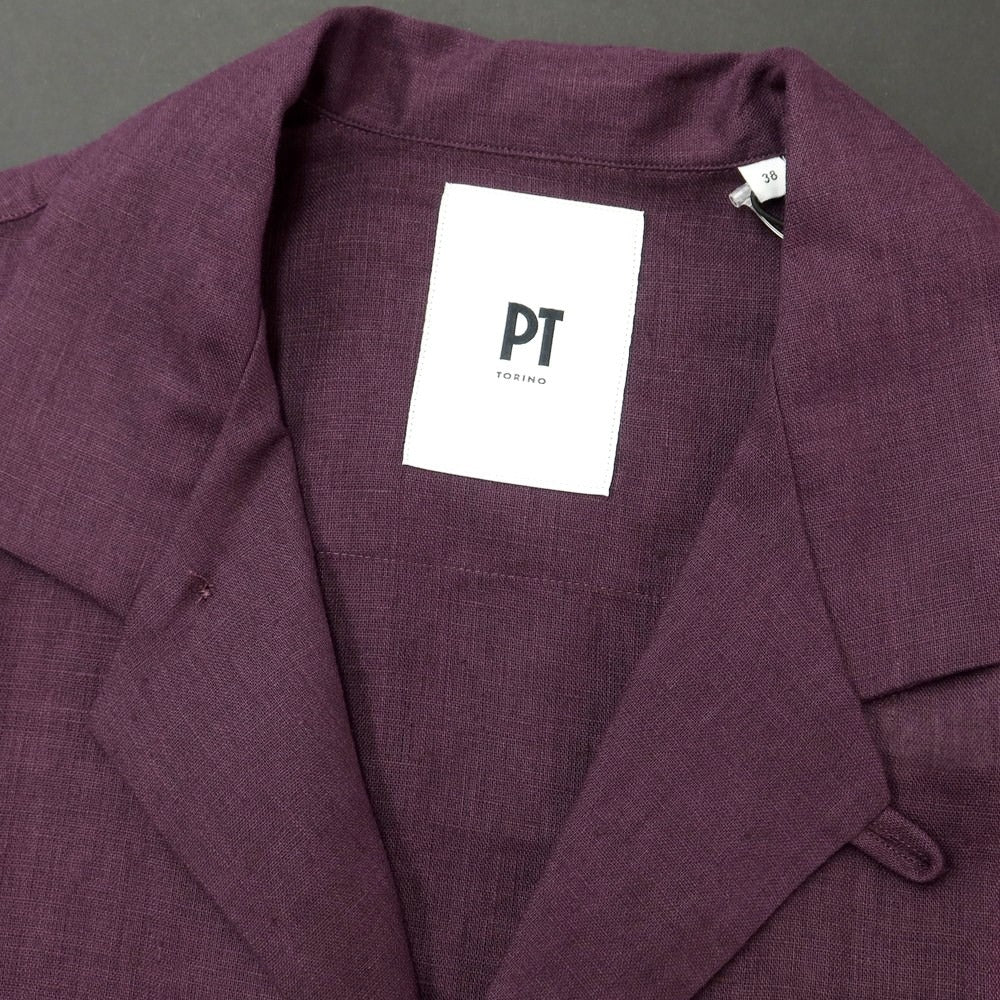 [New] PT TORINO Linen Open Collar Short Sleeve Shirt Dark Purple [Size 38] [PUP] [S/S] [Condition Rank N] [Men&