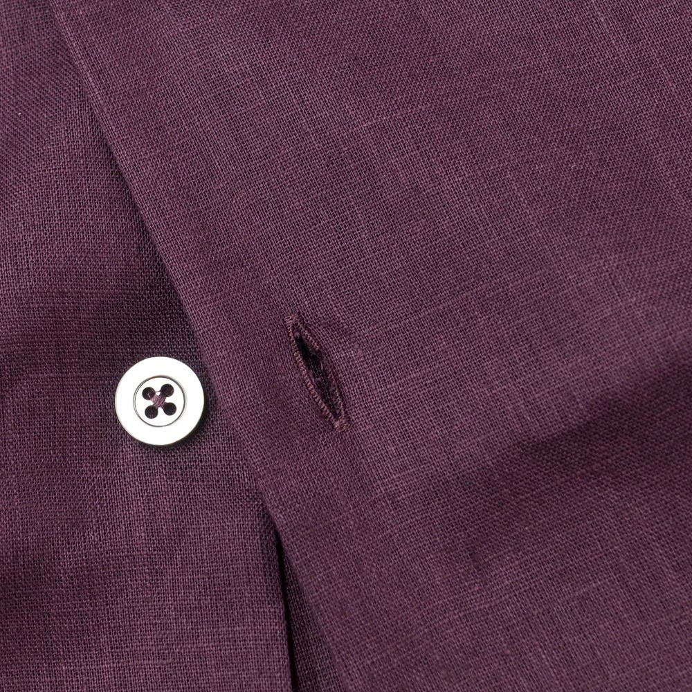 [New] PT TORINO Linen Open Collar Short Sleeve Shirt Dark Purple [Size 38] [PUP] [S/S] [Condition Rank N] [Men&