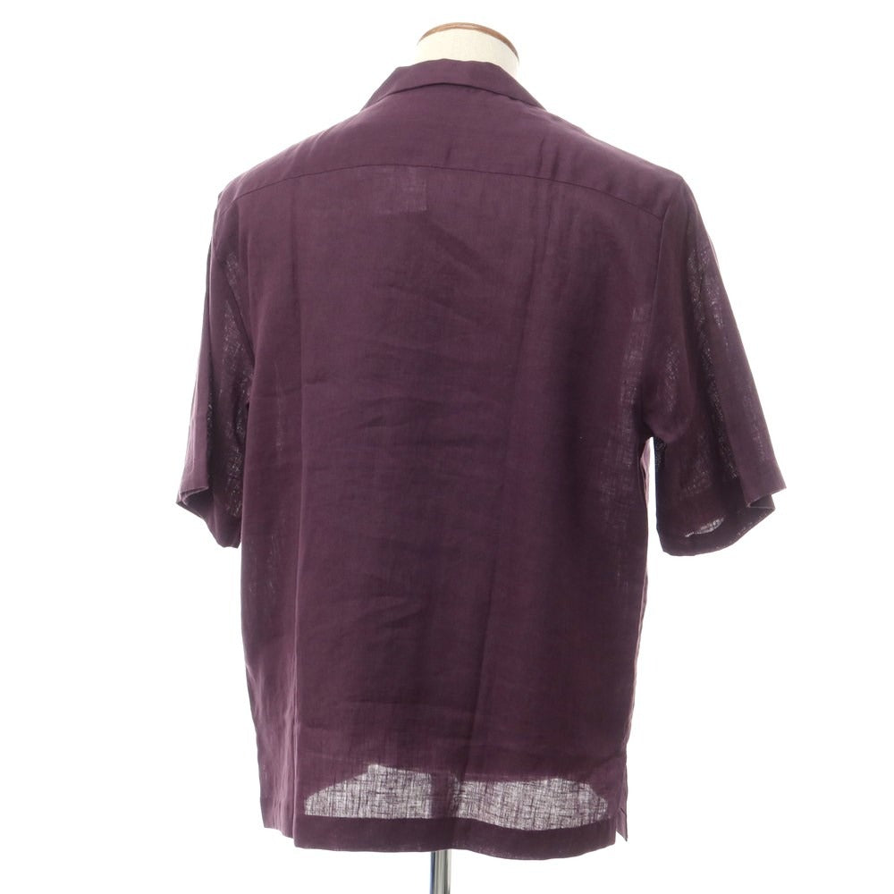 [New] PT TORINO Linen Open Collar Short Sleeve Shirt Dark Purple [Size 39] [PUP] [S/S] [Condition Rank N] [Men&