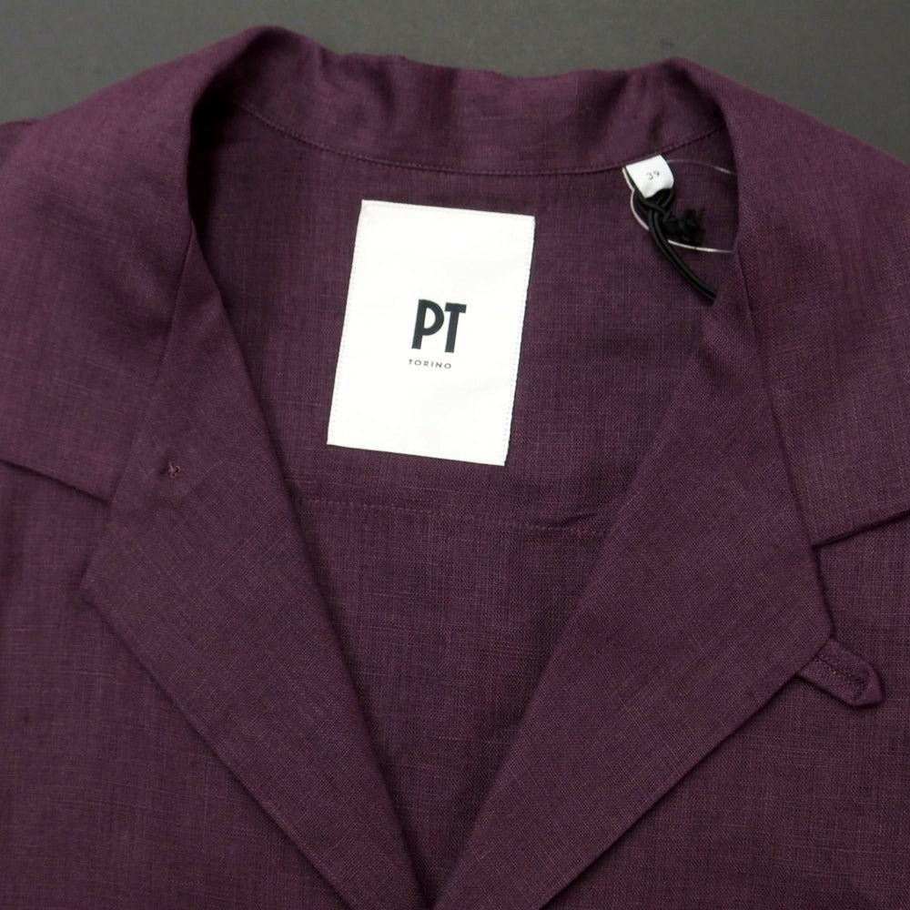 [New] PT TORINO Linen Open Collar Short Sleeve Shirt Dark Purple [Size 39] [PUP] [S/S] [Condition Rank N] [Men&