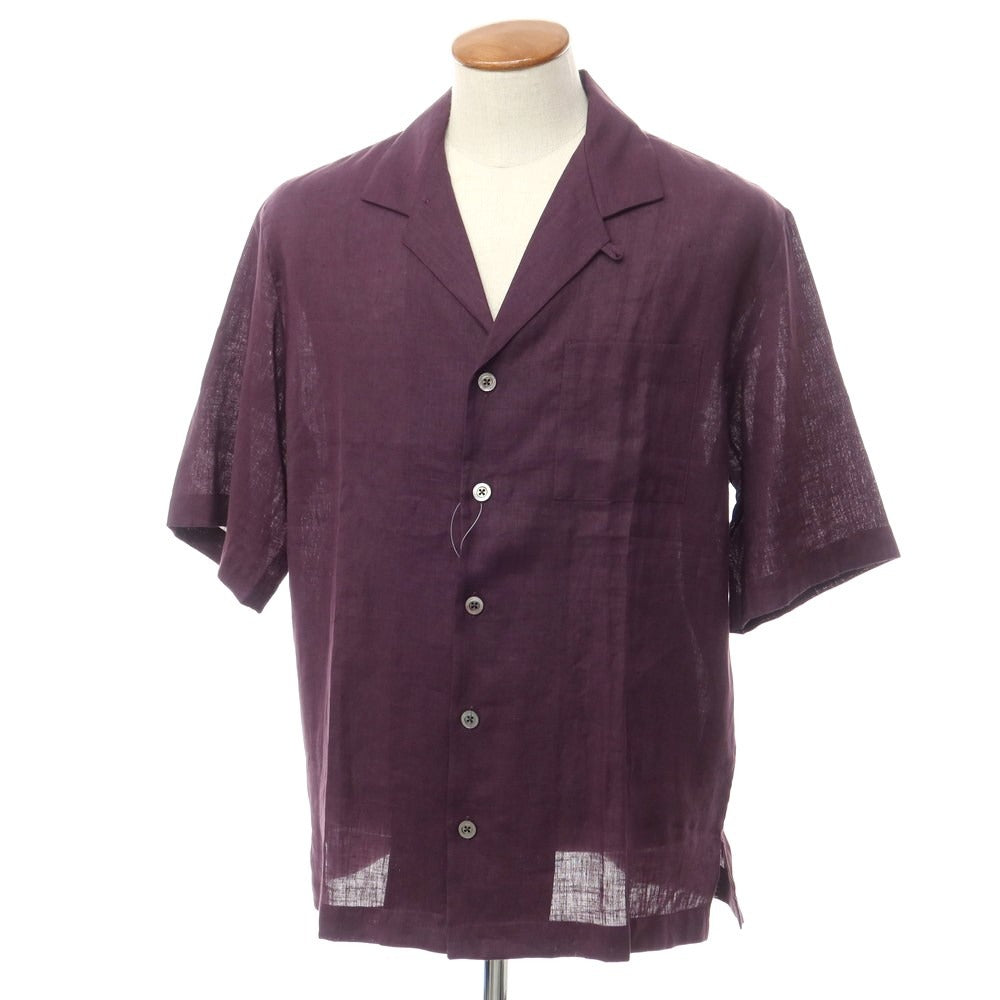 [New] PT TORINO Linen Open Collar Short Sleeve Shirt Dark Purple [Size 40] [PUP] [S/S] [Condition Rank N] [Men&